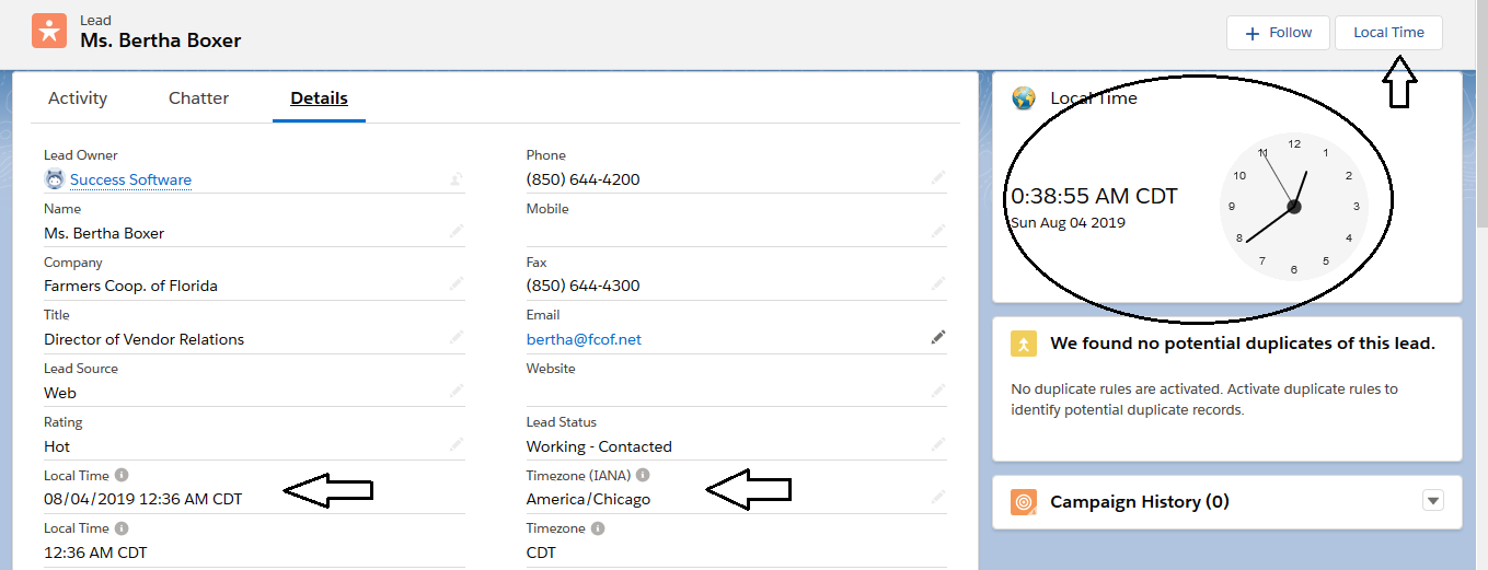 Local Time Lightning Experience Detail Page Layout Local Time Lightning Experience Detail Page Layout